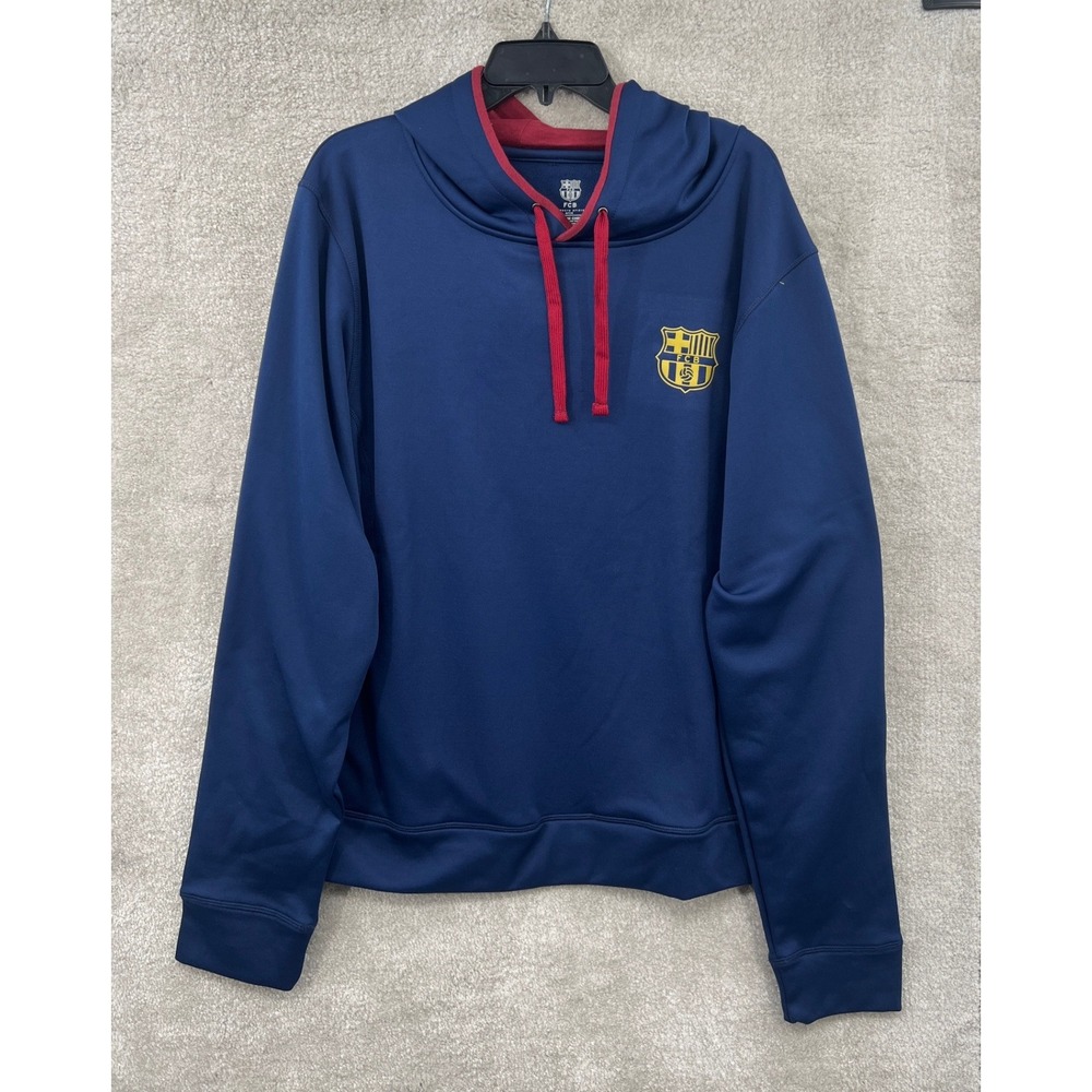 FC Barcelona Hoodie Mens M Navy Blue Official Licensed Soccer Sweatshirt